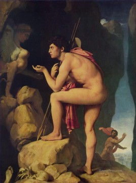  Auguste Obras - Edipo y la Esfinge desnudo Jean Auguste Dominique Ingres